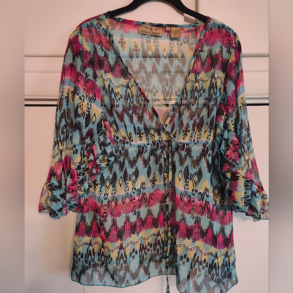 R Cinco Ranch Vibrant Patterned Top - Picture 3 of 8